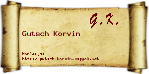 Gutsch Korvin névjegykártya